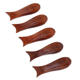 5Pcs Wooden Fish Shape Chopstick Rest Stand Rack Spoon Fork Knife Holder Wooden Chopstick Holder