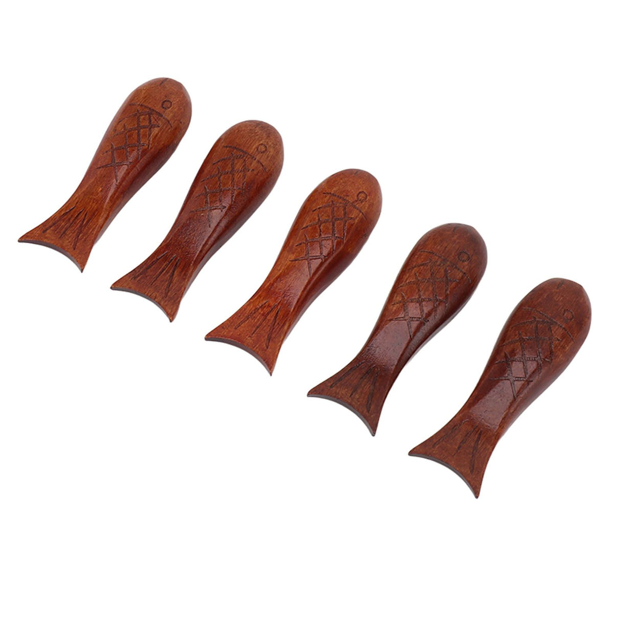5Pcs Wooden Fish Shape Chopstick Rest Stand Rack Spoon Fork Knife Holder Wooden Chopstick Holder