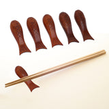 5Pcs Wooden Fish Shape Chopstick Rest Stand Rack Spoon Fork Knife Holder Wooden Chopstick Holder - Extra Image