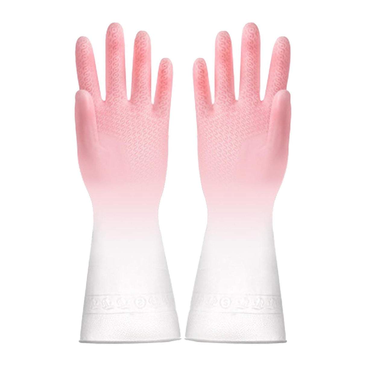 Kitchen Gloves Reusable Tight Fit Multifunctional Dishwashing Cleaning Waterproof Durable Household Gloves Pink
