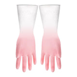 Kitchen Gloves Reusable Tight Fit Multifunctional Dishwashing Cleaning Waterproof Durable Household Gloves Pink - Top-Down View