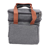 Lunch Bag 2 Deck Messenger Large Capacity Waterproof Leakage Proof 2 Way Zipper Insulated Lunch Box for Picnic Camp Office Grey