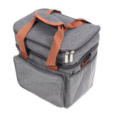 Lunch Bag 2 Deck Messenger Large Capacity Waterproof Leakage Proof 2 Way Zipper Insulated Lunch Box for Picnic Camp Office Grey