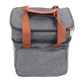 Lunch Bag 2 Deck Messenger Large Capacity Waterproof Leakage Proof 2 Way Zipper Insulated Lunch Box for Picnic Camp Office Grey