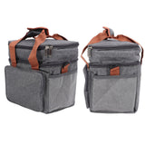 Lunch Bag 2 Deck Messenger Large Capacity Waterproof Leakage Proof 2 Way Zipper Insulated Lunch Box for Picnic Camp Office Grey - Extra Image