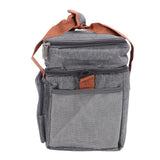 Lunch Bag 2 Deck Messenger Large Capacity Waterproof Leakage Proof 2 Way Zipper Insulated Lunch Box for Picnic Camp Office Grey