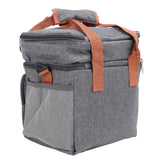 Lunch Bag 2 Deck Messenger Large Capacity Waterproof Leakage Proof 2 Way Zipper Insulated Lunch Box for Picnic Camp Office Grey
