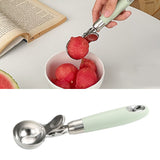 Ice Cream Scoop Smoothing Stainless Steel Hanging Hole Multifunction Cupcake Scoop for Home Kitchen Cafe Bar Trigger Release Scoop - Rear View