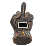 Fist Beer Opener Cool Middle Finger Shape Portable Fist Beer Bottle Opener for Men Husband Dad Grandpa Boyfriend Gold - Top-Down View