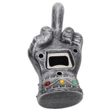 Fist Beer Opener Cool Middle Finger Shape Portable Fist Beer Bottle Opener for Men Husband Dad Grandpa Boyfriend Silver - Top-Down View