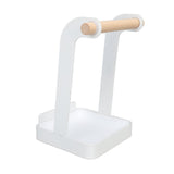 Pot Lid Holder Rack Multifunction Prevent Slip Iron Basin Wood Rack Cooking Tool Spatula Stand Kitchen Organizer White