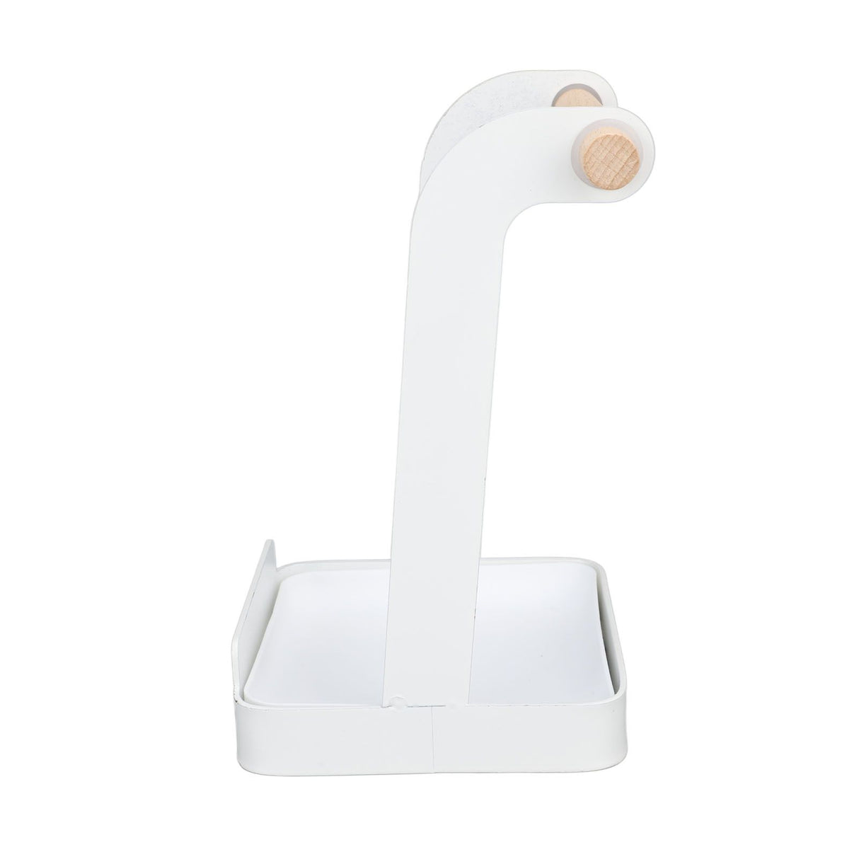 Pot Lid Holder Rack Multifunction Prevent Slip Iron Basin Wood Rack Cooking Tool Spatula Stand Kitchen Organizer White