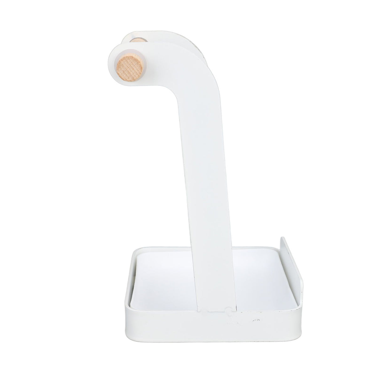 Pot Lid Holder Rack Multifunction Prevent Slip Iron Basin Wood Rack Cooking Tool Spatula Stand Kitchen Organizer White