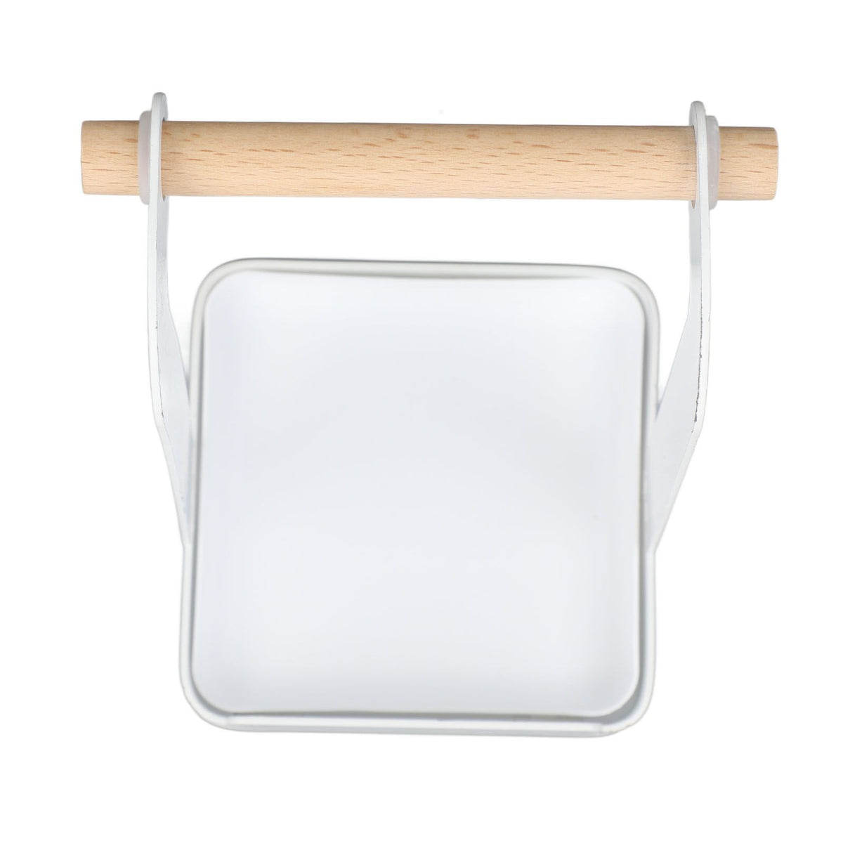 Pot Lid Holder Rack Multifunction Prevent Slip Iron Basin Wood Rack Cooking Tool Spatula Stand Kitchen Organizer White