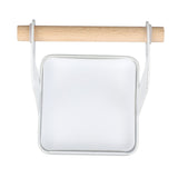 Pot Lid Holder Rack Multifunction Prevent Slip Iron Basin Wood Rack Cooking Tool Spatula Stand Kitchen Organizer White - Extra Image