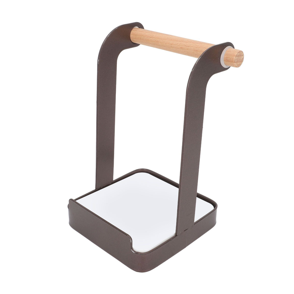 Pot Lid Holder Rack Multifunction Prevent Slip Iron Basin Wood Rack Cooking Tool Spatula Stand Kitchen Organizer Coffee