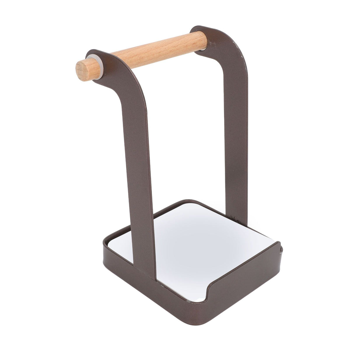 Pot Lid Holder Rack Multifunction Prevent Slip Iron Basin Wood Rack Cooking Tool Spatula Stand Kitchen Organizer Coffee