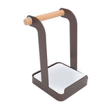 Pot Lid Holder Rack Multifunction Prevent Slip Iron Basin Wood Rack Cooking Tool Spatula Stand Kitchen Organizer Coffee