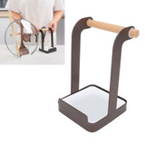 Pot Lid Holder Rack Multifunction Prevent Slip Iron Basin Wood Rack Cooking Tool Spatula Stand Kitchen Organizer Coffee - Extra Image