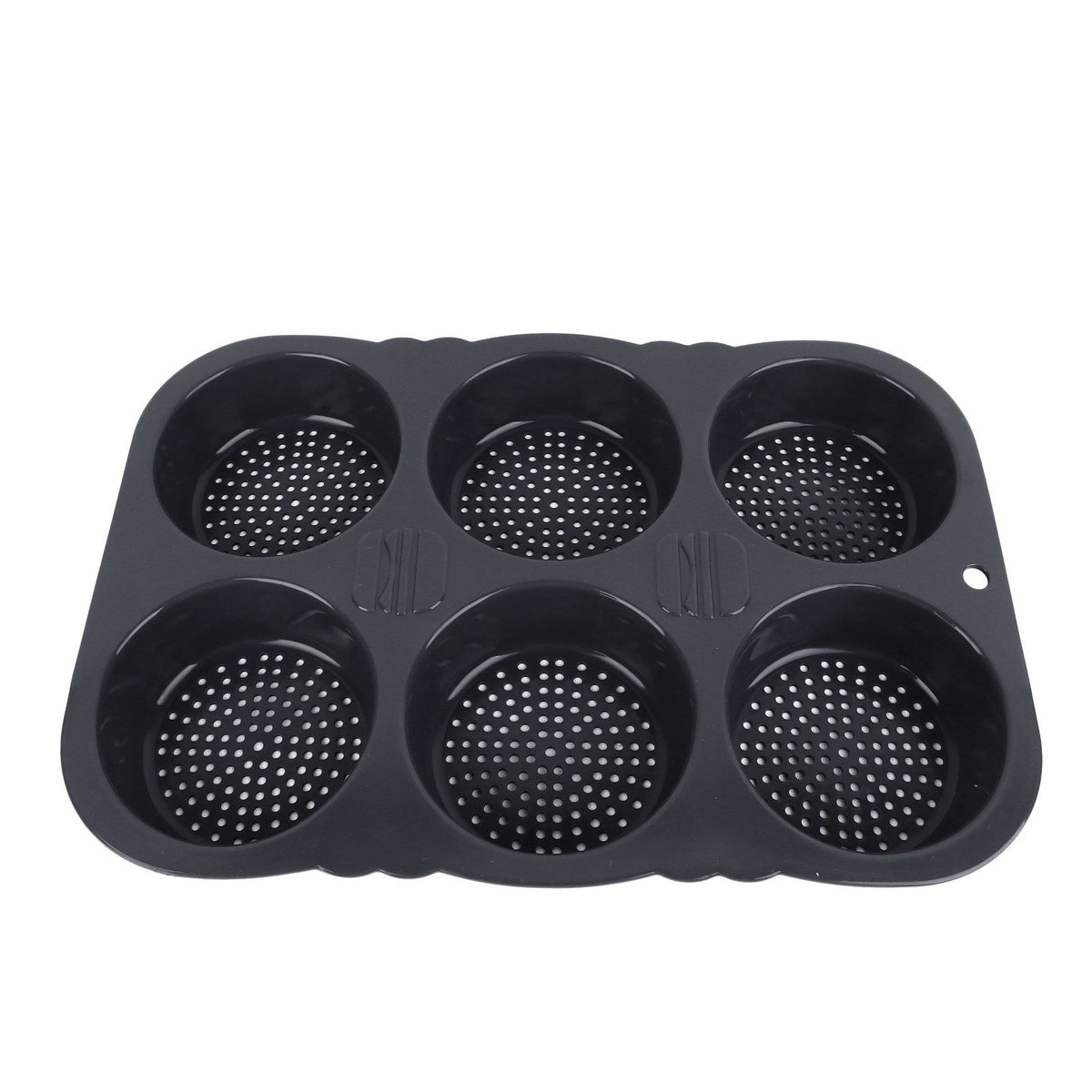 6 Cavity Hamburger Bun Mould Foldable Reusable Bread Mould ‑40℉ to +446℉ Heat Resistance Baking Mould for Kitchen