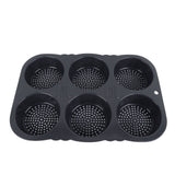 6 Cavity Hamburger Bun Mould Foldable Reusable Bread Mould ‑40℉ to +446℉ Heat Resistance Baking Mould for Kitchen