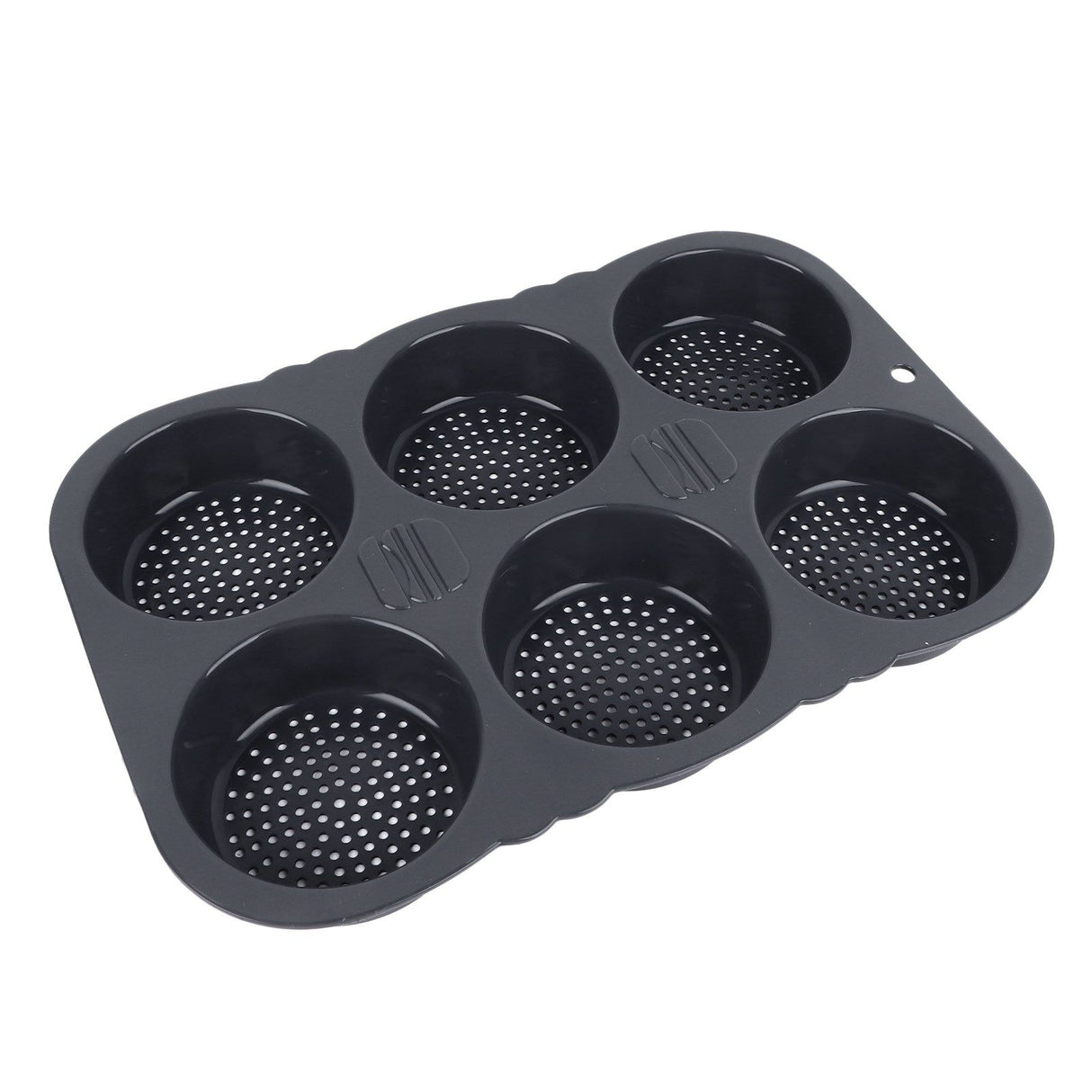6 Cavity Hamburger Bun Mould Foldable Reusable Bread Mould ‑40℉ to +446℉ Heat Resistance Baking Mould for Kitchen