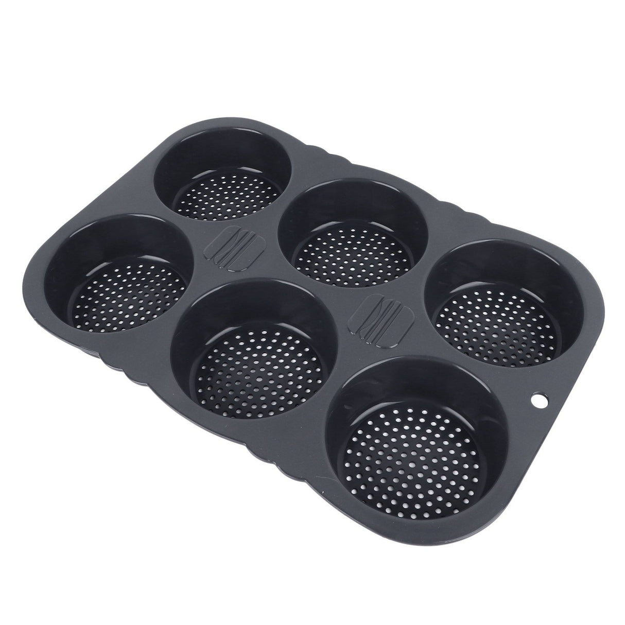 6 Cavity Hamburger Bun Mould Foldable Reusable Bread Mould ‑40℉ to +446℉ Heat Resistance Baking Mould for Kitchen
