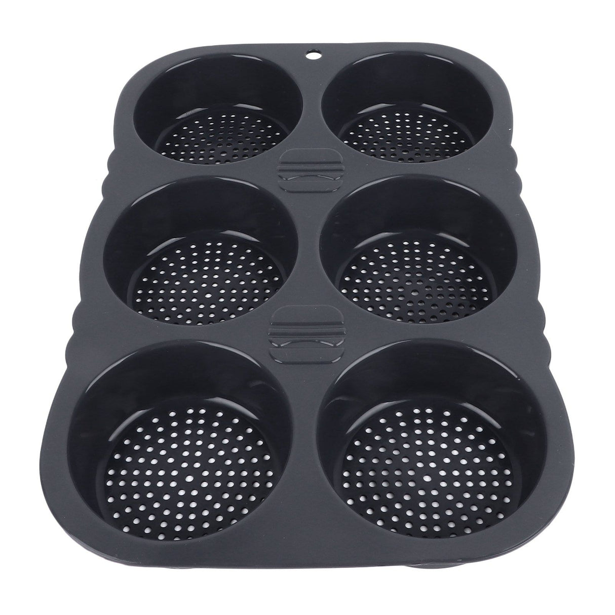 6 Cavity Hamburger Bun Mould Foldable Reusable Bread Mould ‑40℉ to +446℉ Heat Resistance Baking Mould for Kitchen
