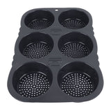 6 Cavity Hamburger Bun Mould Foldable Reusable Bread Mould ‑40℉ to +446℉ Heat Resistance Baking Mould for Kitchen - Top-Down View
