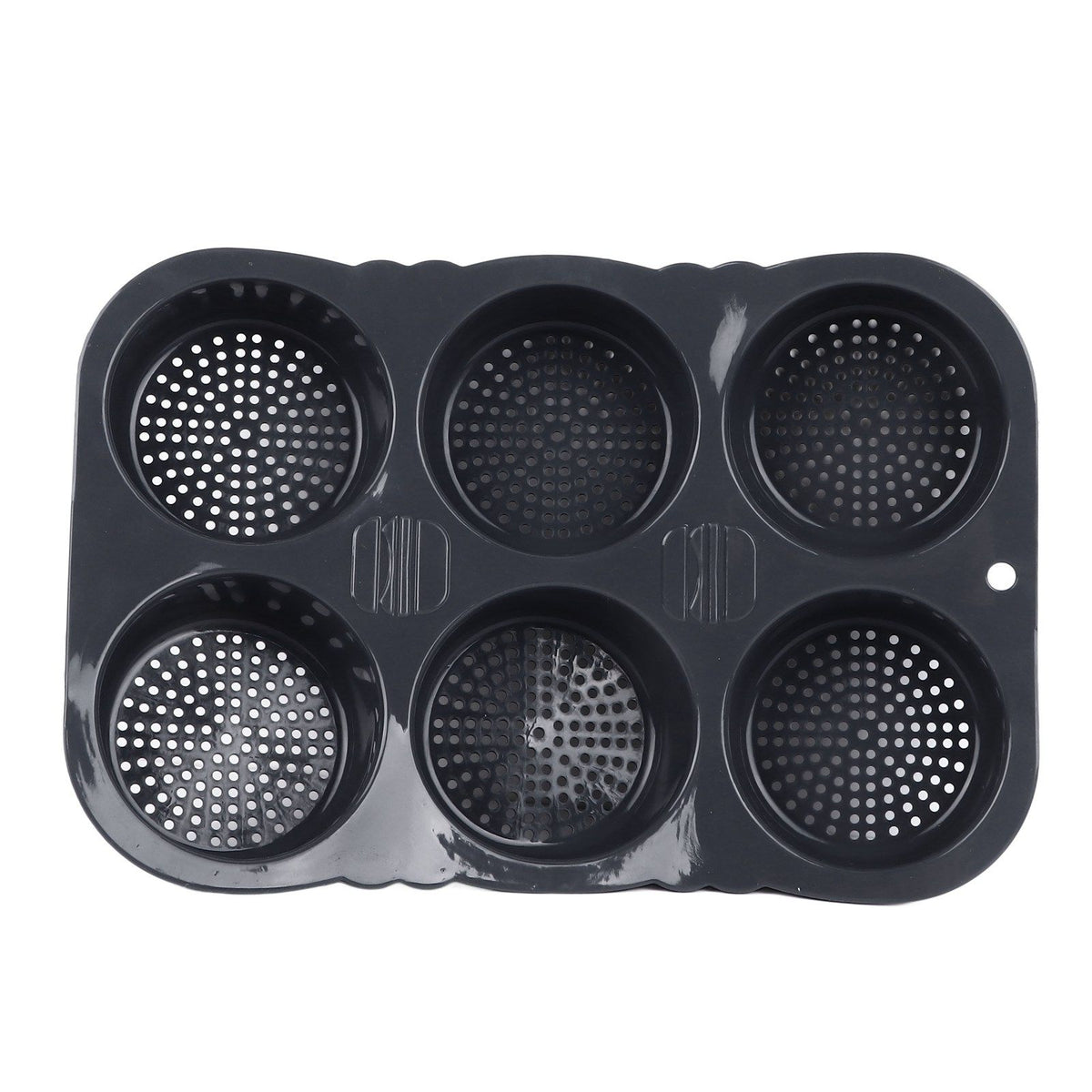 6 Cavity Hamburger Bun Mould Foldable Reusable Bread Mould ‑40℉ to +446℉ Heat Resistance Baking Mould for Kitchen