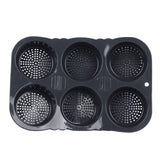 6 Cavity Hamburger Bun Mould Foldable Reusable Bread Mould ‑40℉ to +446℉ Heat Resistance Baking Mould for Kitchen - Rear View