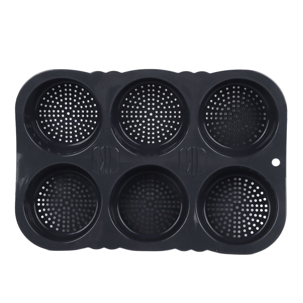 6 Cavity Hamburger Bun Mould Foldable Reusable Bread Mould ‑40℉ to +446℉ Heat Resistance Baking Mould for Kitchen