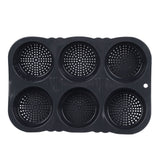 6 Cavity Hamburger Bun Mould Foldable Reusable Bread Mould ‑40℉ to +446℉ Heat Resistance Baking Mould for Kitchen