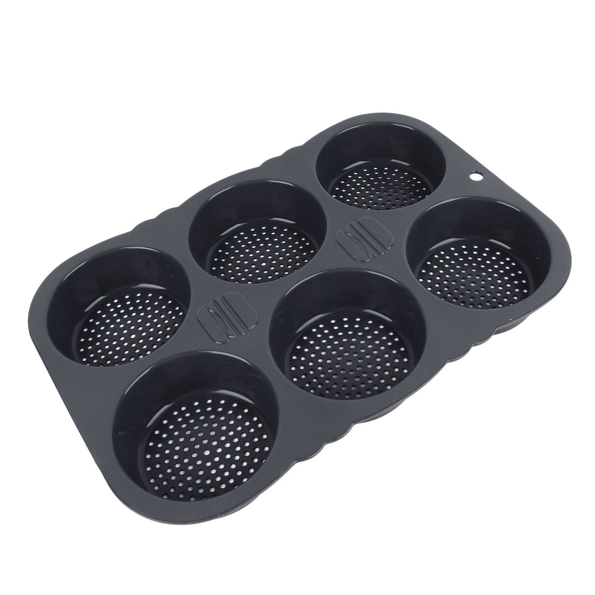 6 Cavity Hamburger Bun Mould Foldable Reusable Bread Mould ‑40℉ to +446℉ Heat Resistance Baking Mould for Kitchen