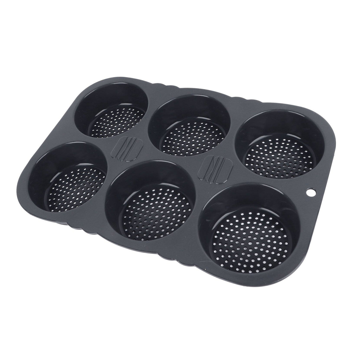 6 Cavity Hamburger Bun Mould Foldable Reusable Bread Mould ‑40℉ to +446℉ Heat Resistance Baking Mould for Kitchen