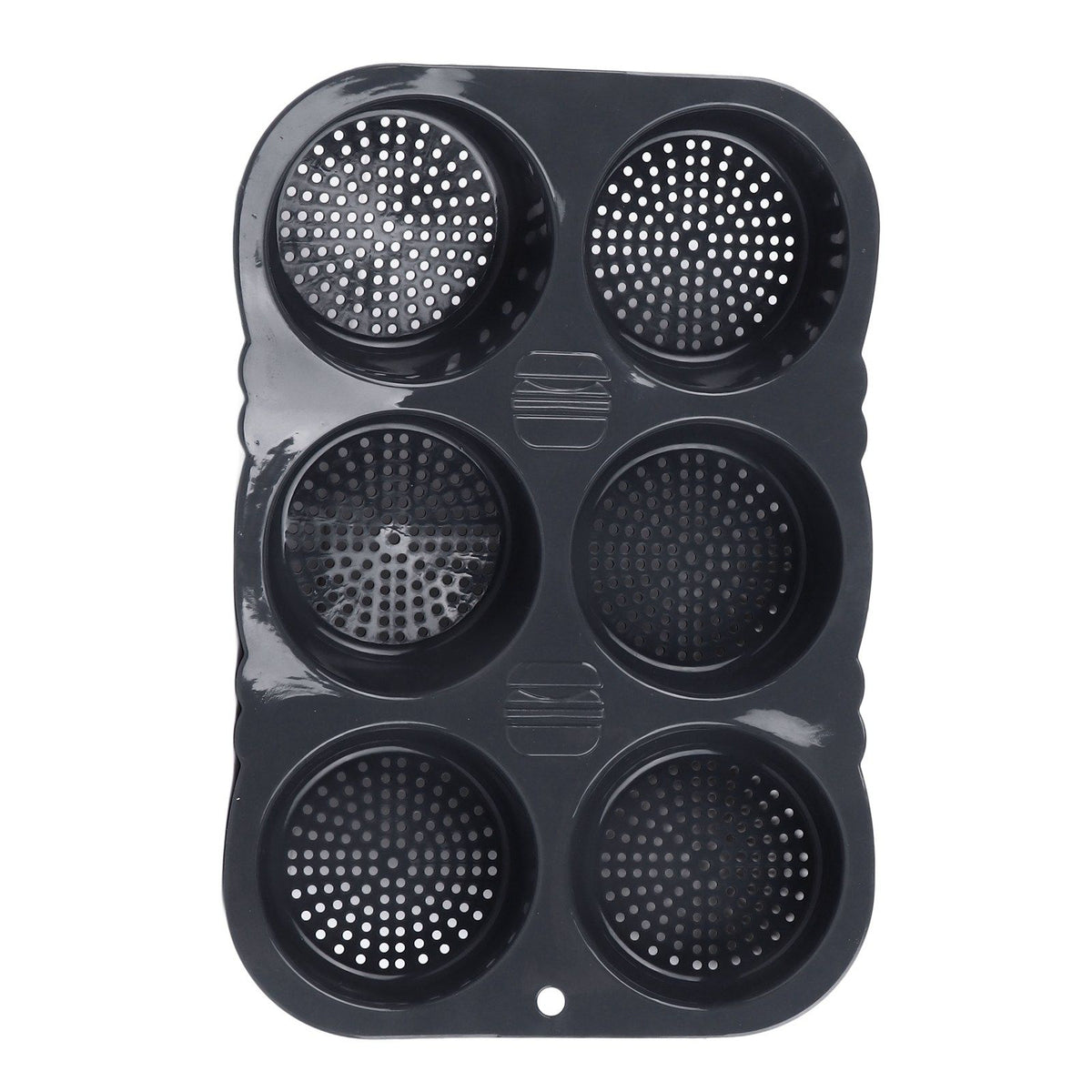 6 Cavity Hamburger Bun Mould Foldable Reusable Bread Mould ‑40℉ to +446℉ Heat Resistance Baking Mould for Kitchen