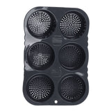 6 Cavity Hamburger Bun Mould Foldable Reusable Bread Mould ‑40℉ to +446℉ Heat Resistance Baking Mould for Kitchen - Extra Image