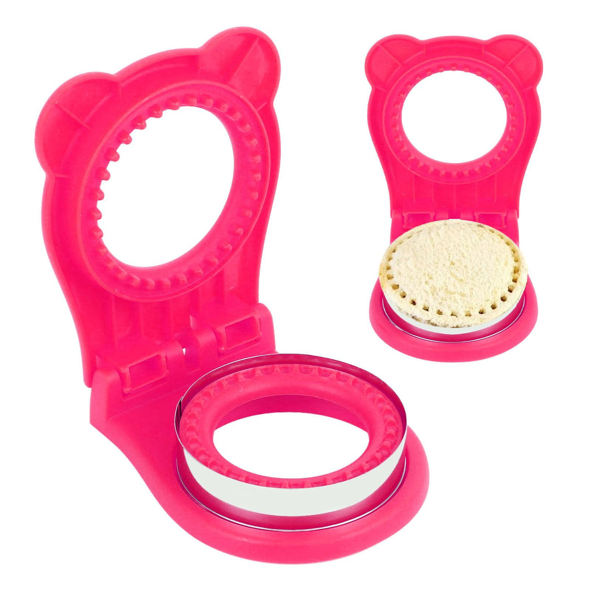 Sandwich Cutter Mold Manual Cake Bread Cutter Sealer Tool Round for Kitchen Cooking Rose Red