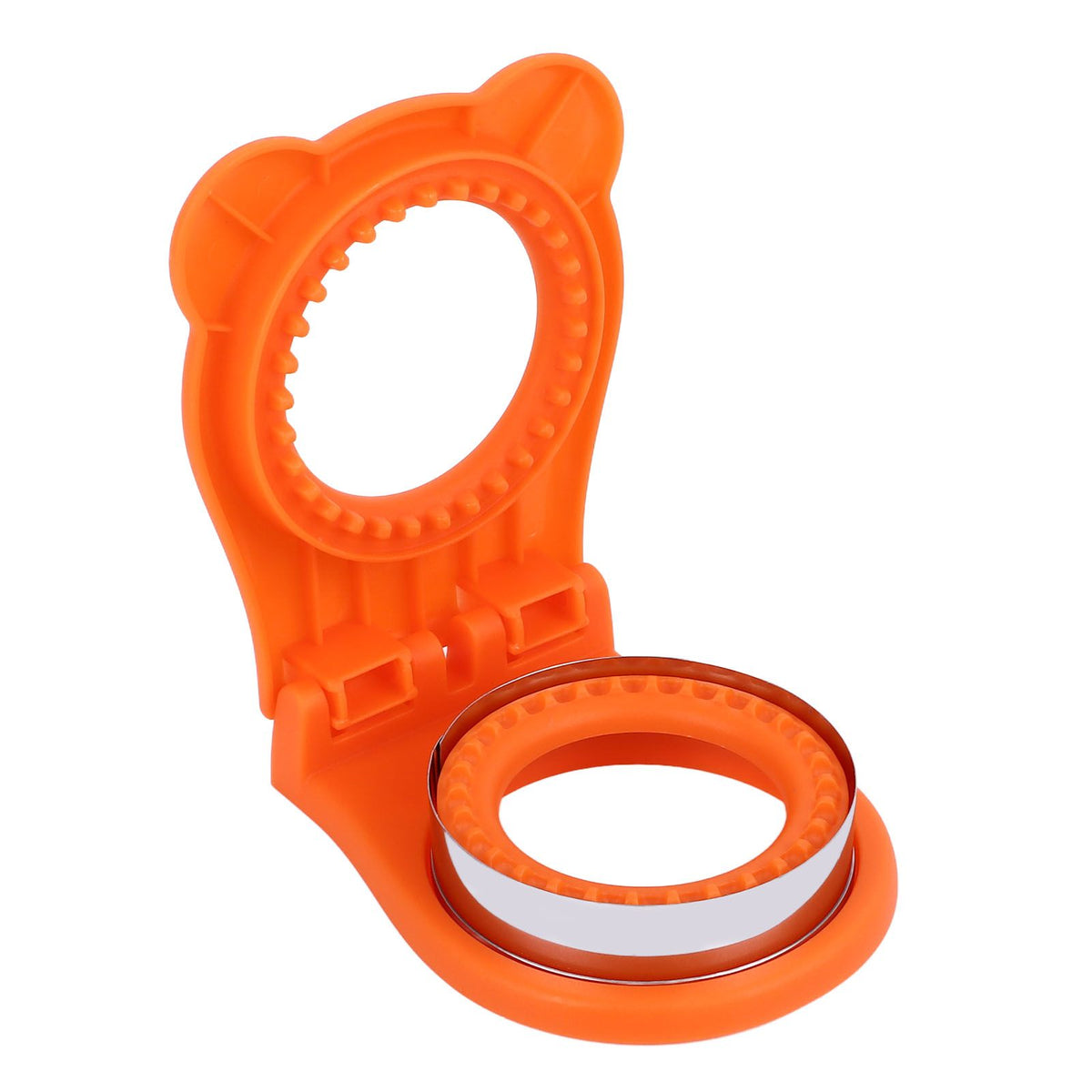 Sandwich Cutter Mold Manual Cake Bread Cutter Sealer Tool Round for Kitchen Cooking Orange