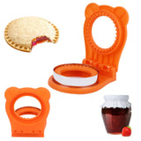 Sandwich Cutter Mold Manual Cake Bread Cutter Sealer Tool Round for Kitchen Cooking Orange