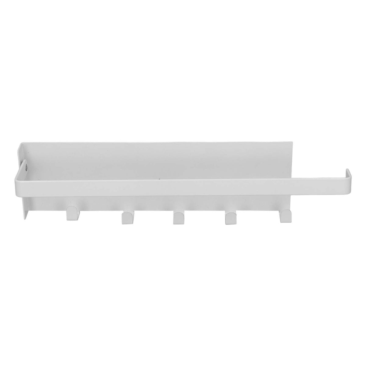Refrigerator Side Rack Multipurpose Foldable Large Capacity Magnetic Spice Rack for Refrigerator with Hooks White