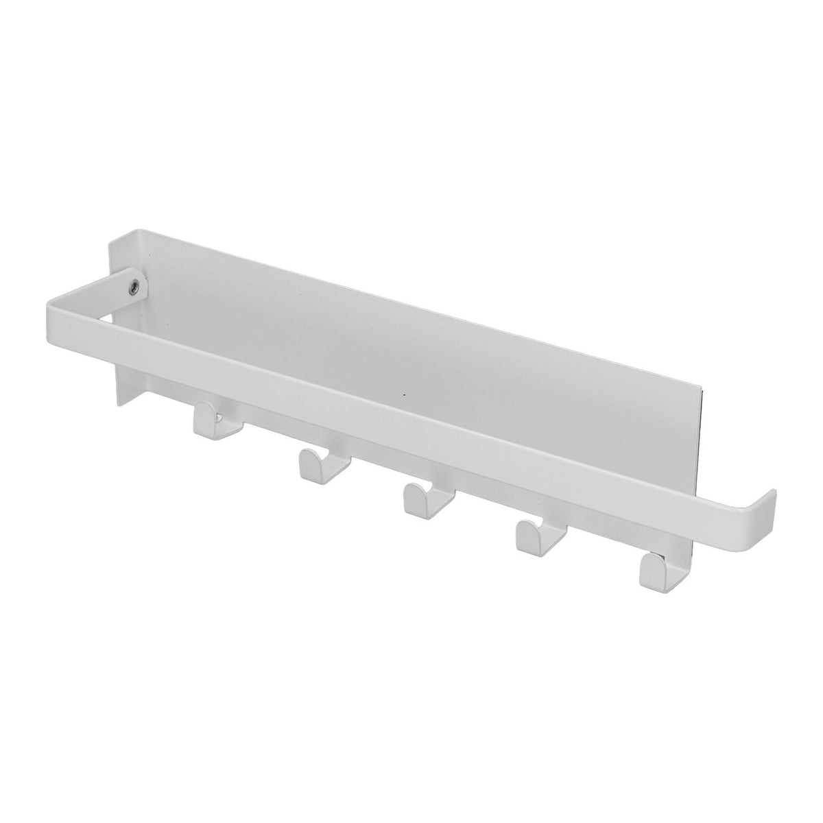 Refrigerator Side Rack Multipurpose Foldable Large Capacity Magnetic Spice Rack for Refrigerator with Hooks White