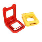 2 Pcs Red and Yellow Square Sandwich Cutter Stainless Steels Sandwich Cutters Set Sandwich Cutting Mold - Top-Down View