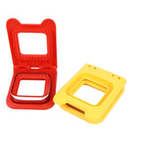 2 Pcs Red and Yellow Square Sandwich Cutter Stainless Steels Sandwich Cutters Set Sandwich Cutting Mold - Rear View
