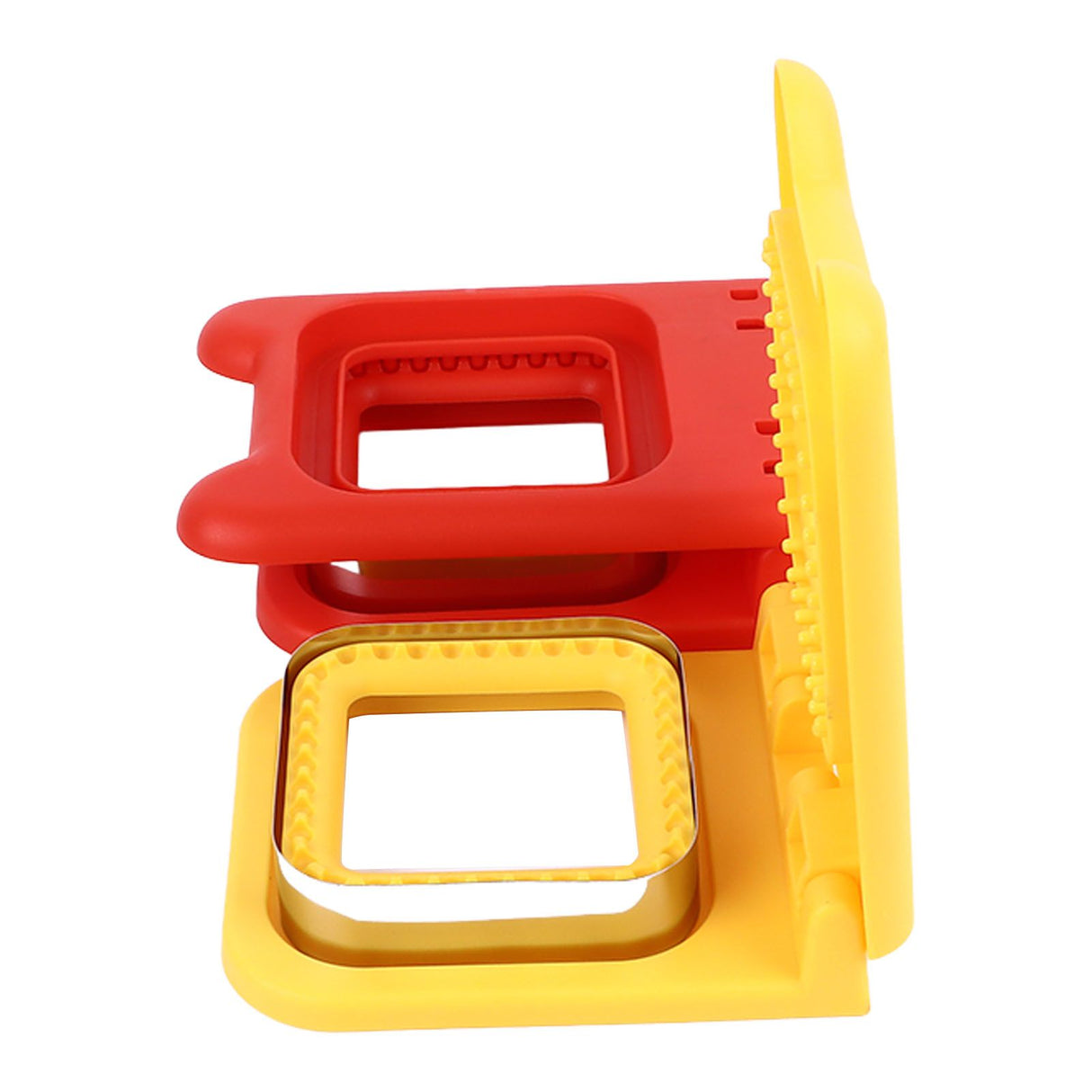 2 Pcs Red and Yellow Square Sandwich Cutter Stainless Steels Sandwich Cutters Set Sandwich Cutting Mold