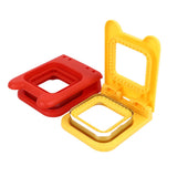 2 Pcs Red and Yellow Square Sandwich Cutter Stainless Steels Sandwich Cutters Set Sandwich Cutting Mold - Low Angle