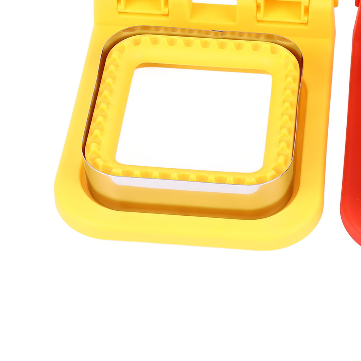 2 Pcs Red and Yellow Square Sandwich Cutter Stainless Steels Sandwich Cutters Set Sandwich Cutting Mold
