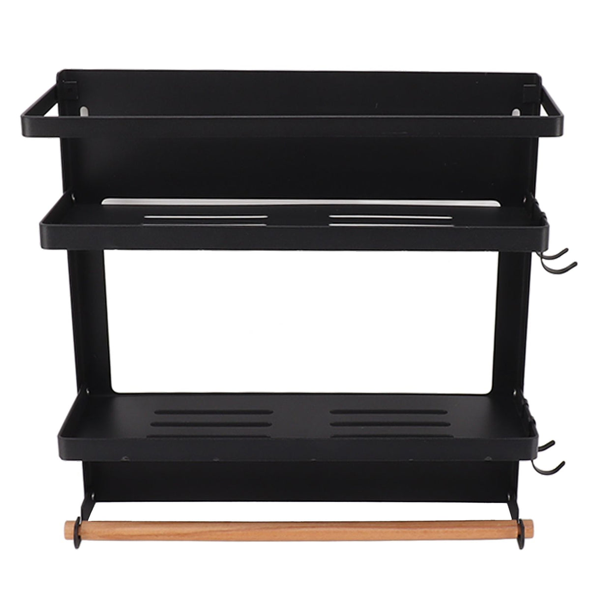 Magnetic Fridge Spice Rack Foldable Multifunctional Adjustable Durable Refrigerator Side Shelf for Kitchen 11.8in Double Tier