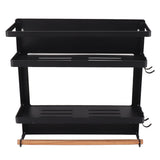 Magnetic Fridge Spice Rack Foldable Multifunctional Adjustable Durable Refrigerator Side Shelf for Kitchen 11.8in Double Tier