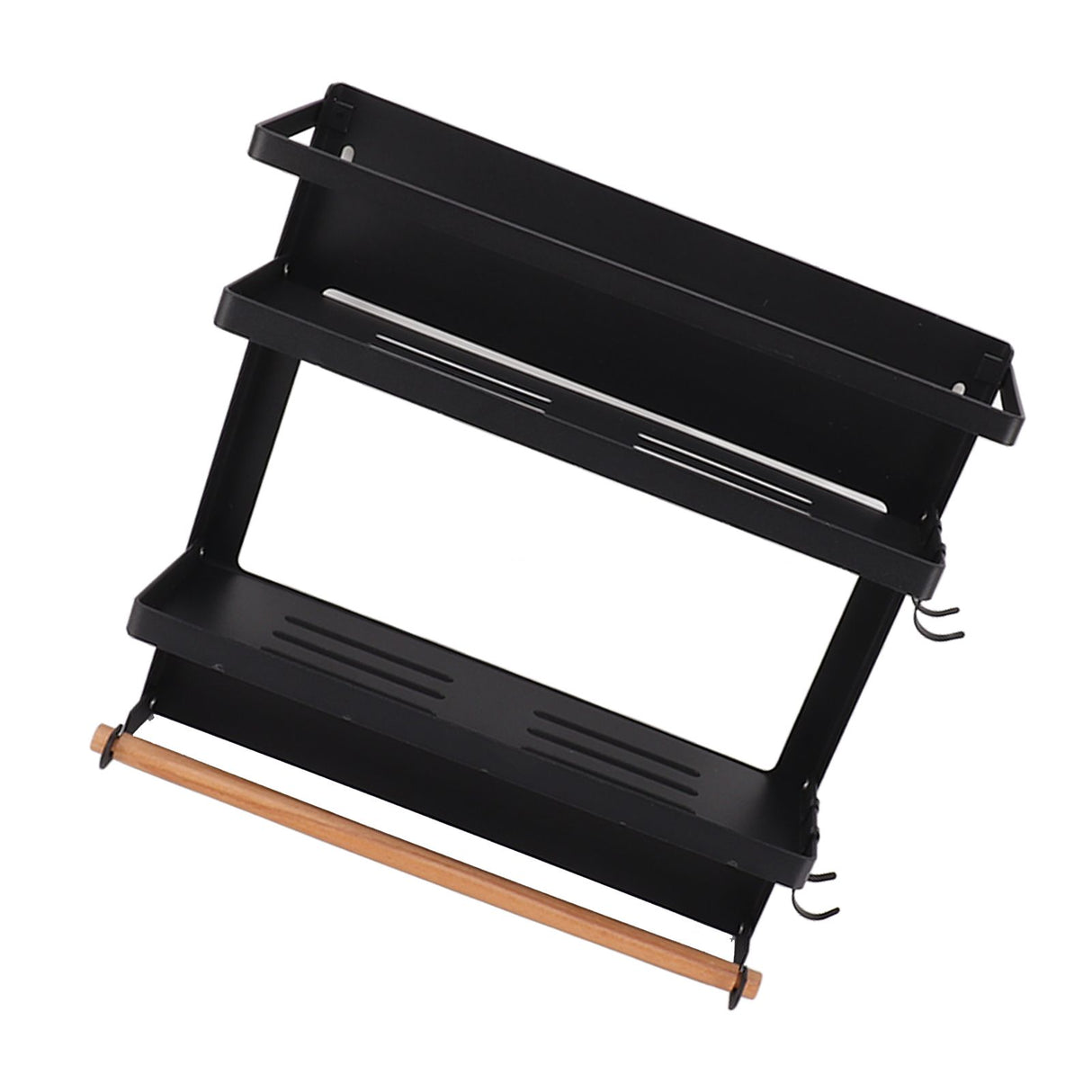 Magnetic Fridge Spice Rack Foldable Multifunctional Adjustable Durable Refrigerator Side Shelf for Kitchen 11.8in Double Tier